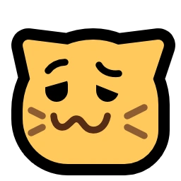 A cute cat emoji that is a bit woozy.