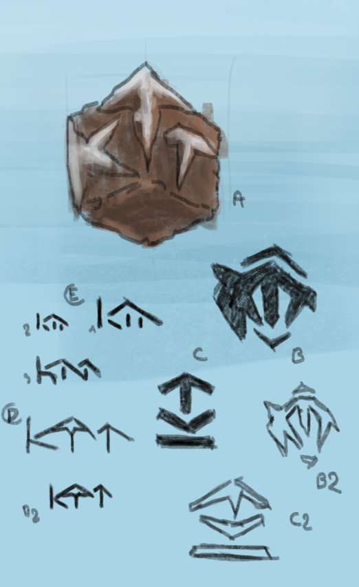 screenshot of a digital canvas with different logo explorations