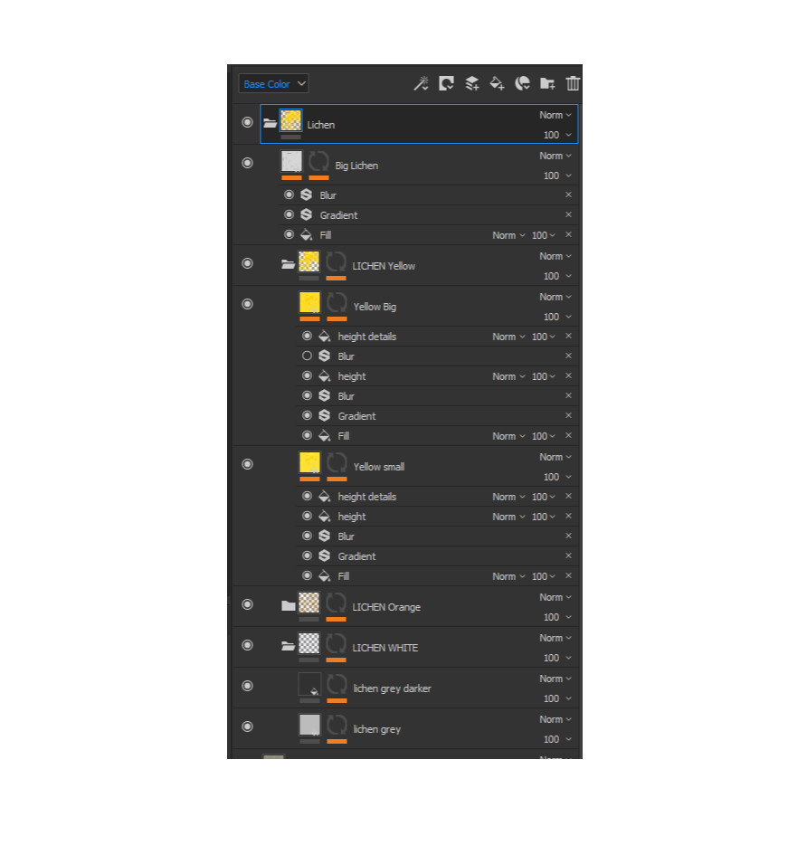 Screenshot of the Substance Painter layers.