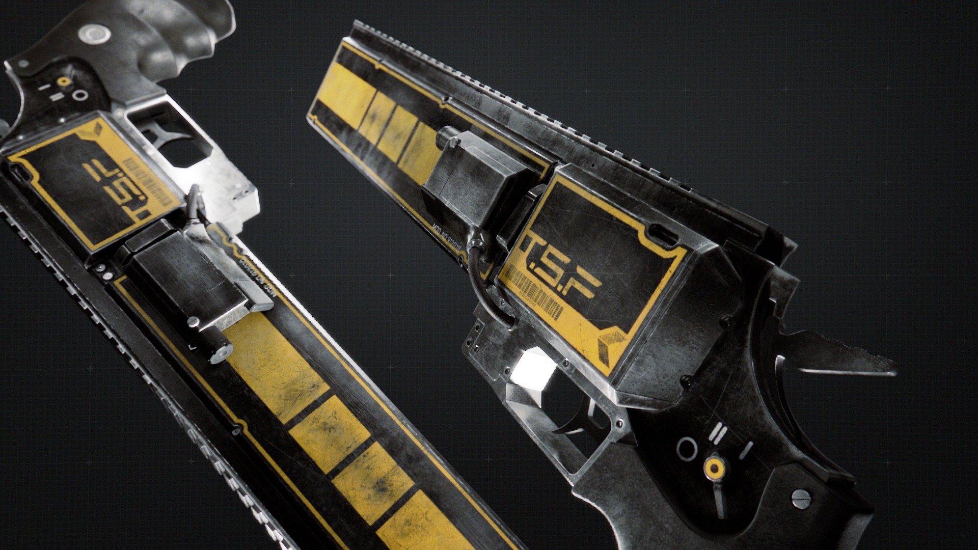 Another shot of the revolver model with two of them side by side.