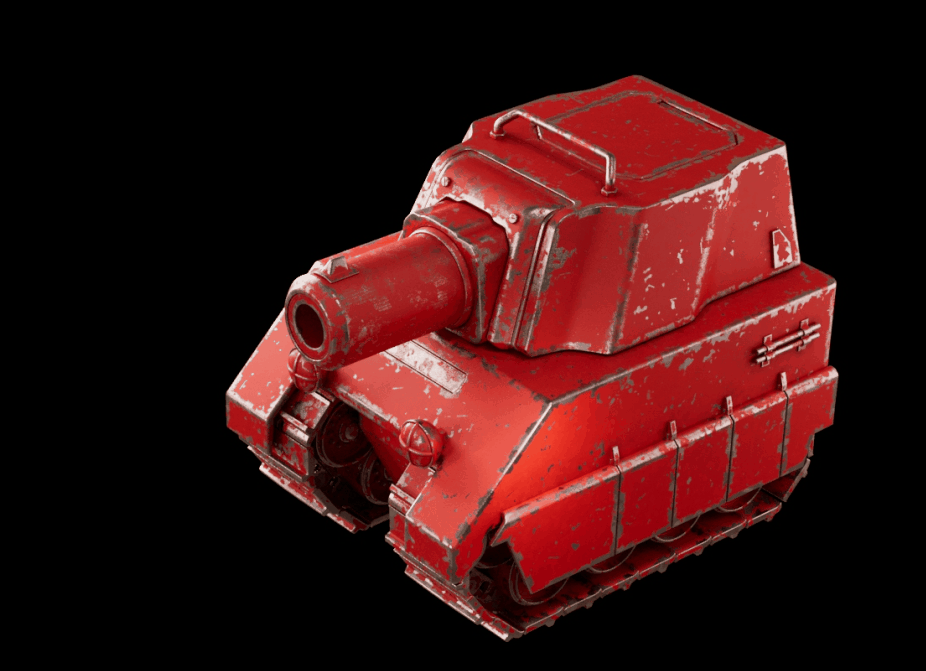 An animated progress of the material evolution.