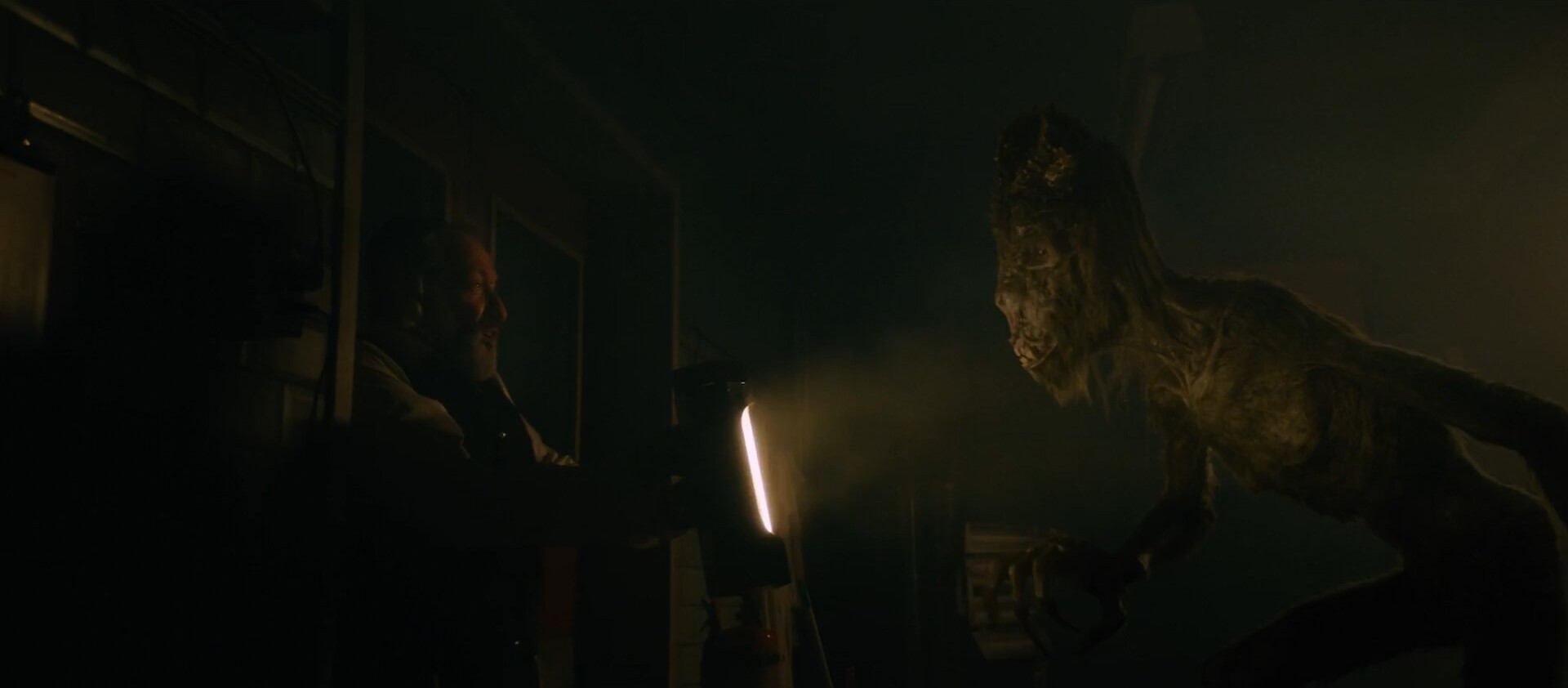 He reached for the flashlight and light it up, but it only revealed the horror of the creature, a tall humanoid goat with sharp claws, path of fur missing like it was rotten.